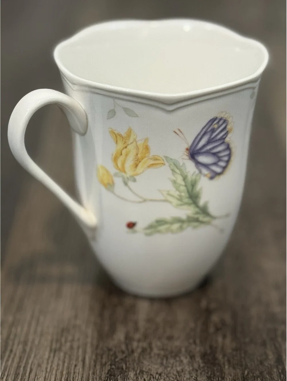 LENOX Porcelain Butterfly Meadow FRITILLARY Coffee Cup Teacup VTG